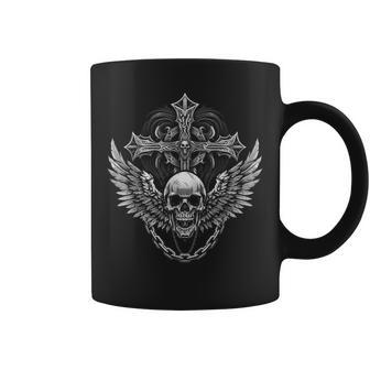 Gothique Crâne Croix Grunge Esthétique Tasse - Cadeauxyz