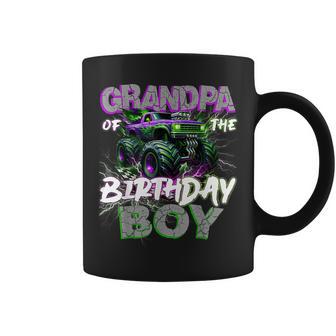 Grandpa Of The Birthday Monster Truck Family Matching Party Coffee Mug - Thegiftio UK
