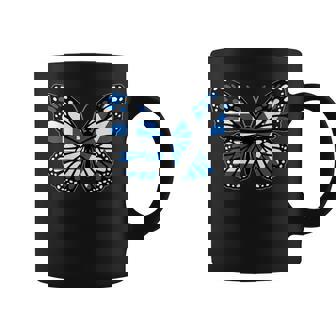 Greece And Scotland Mix Butterfly Half Greek Scottish Roots Coffee Mug | Mazezy