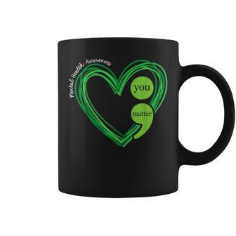 Green Heart Motivational Mental Health Awareness Women Coffee Mug - Thegiftio UK