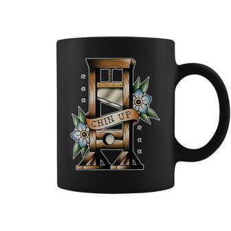 Guillotine Traditional Tattoo Flash Chin Up Medieval Coffee Mug - Thegiftio
