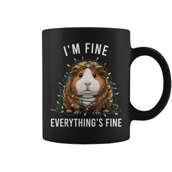 Guinea Pig Christmas I'm Fine Everything Is Fine Graphic Print Coffee Mug - Monsterry