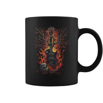 Guitare Électrique Groupe De Musiciens En Metal Crâne Et Tasse - Cadeauxyz