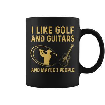 Me Gusta El Golf Y Las Guitarras Y Talez 3 Personas Taza de café - Regaloses