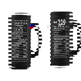 Haitian Mom Nutrition Facts Women Haiti Flag Pride Ayiti Mom Coffee Mug | Mazezy