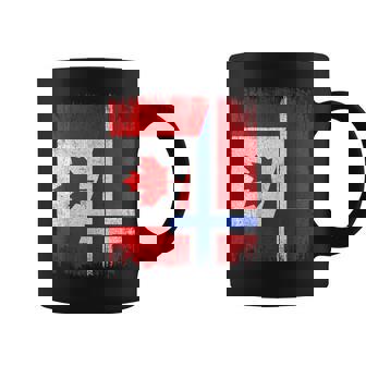 Half Canada Norway Flag Canadian Norwegian Pride Roots Coffee Mug | Mazezy