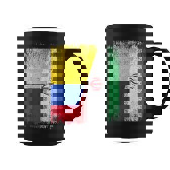 Half Colombia Iran Flag Colombian Iranian Pride Roots Coffee Mug | Mazezy