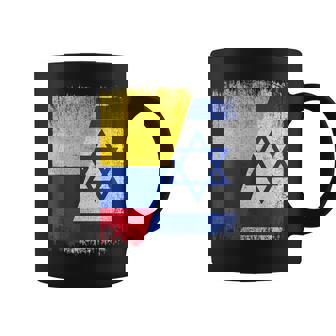 Half Colombia Israel Flag Colombian Israelis Pride Roots Coffee Mug | Mazezy