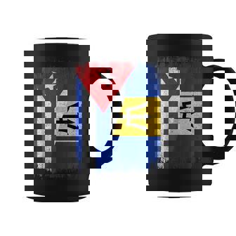 Half Cuba Barbados Flag Cuban Barbadian Pride Roots Coffee Mug | Mazezy