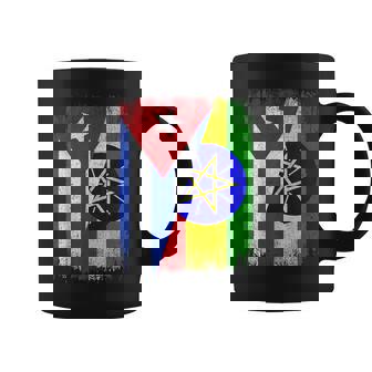 Half Cuba Ethiopia Flag Cuban Ethiopian Pride Roots Coffee Mug | Mazezy