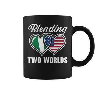 Half Nigerian Half American USA Flag Nigeria America Coffee Mug | Mazezy