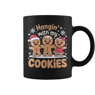 Hangin With My Cookies Christmas Gingerbread Xmas Girl Coffee Mug - Thegiftio UK