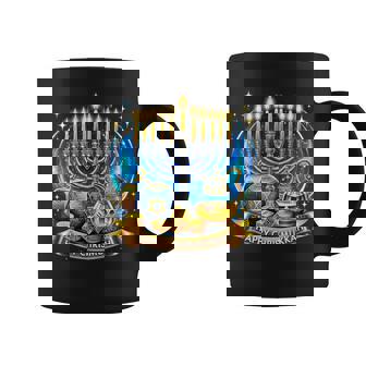 Hanukkah Jewish Menorah Bow Light Chanukah Count Blessings Coffee Mug | Mazezy