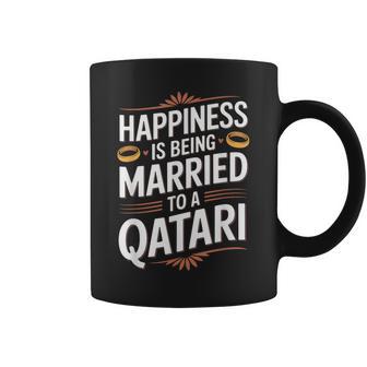Happiness Is Being Married To A Qatari Qatar Husband Wife Coffee Mug | Mazezy