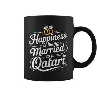 Happiness Is Being Married To A Qatari Qatar Husband Wife Coffee Mug | Mazezy