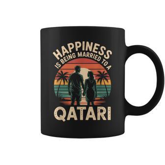 Happiness Is Being Married To A Qatari Qatar Wife Husband Coffee Mug | Mazezy