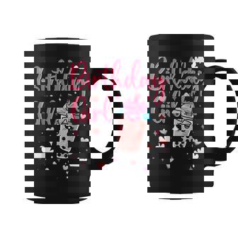 Happy Birthday Girl Cute Pink Bow Bubble Boba Tea Anime Coffee Mug - Monsterry