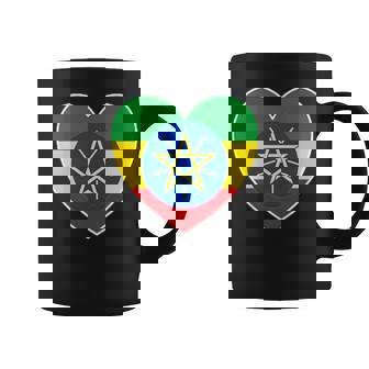 I Heart Ethiopia Fun Ethiopian Flag Heart Coffee Mug | Mazezy