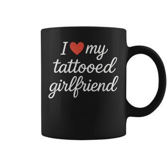 I Heart My Tattooed Girlfriend かわいいレッドハートデザイン コーヒーマグ - Kawaiitshirt