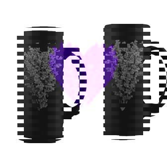 Heart Shaped Lavender Bouquet Botanical Purple Flower Coffee Mug | Mazezy