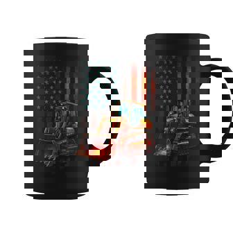Heavy Duty Machine Excavator Flag Art Tank Top Coffee Mug | Mazezy
