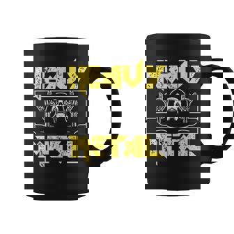 Heavy Metal Death Rock Keleton Horns Up ヘヴィメタル コーヒーマグ - Kawaiitshirt