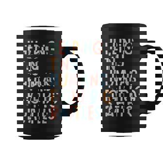 Helping Tiny Humans Fight Big Battles Pediatric Icu Nurse Coffee Mug - Monsterry