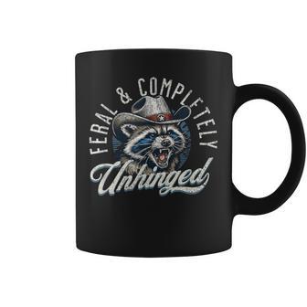 Hilarious Feral And Completely Unhinged Raccoon Coffee Mug | Mazezy