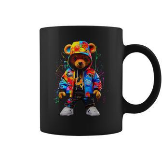 Hip-Hop Teddy-Bear Colorful Teddybear With Graphic Coffee Mug - Thegiftio