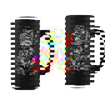 Hippie Tie-Dye Frog 70S Party & 60S Costume Peace Sign Coffee Mug - Thegiftio