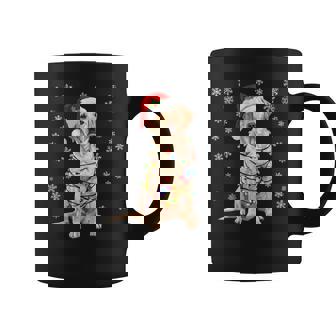 Holiday Santa Hat & Christmas Light Xmas Labrador Dog Coffee Mug - Thegiftio
