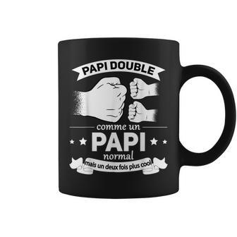 Homme Papi De Deux Petit-Enfant Cadeau Pour Papy Double Tasse - Cadeauxyz