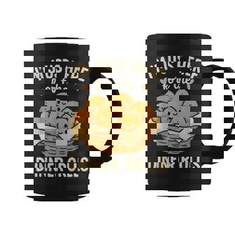 I'm Just Here For The Dinner Rolls Cute Kawaii Thanksgiving Coffee Mug | Mazezy