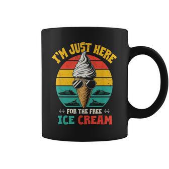 I'm Just Here For The Free Ice Cream Cruise Boat Cruising Coffee Mug - Thegiftio