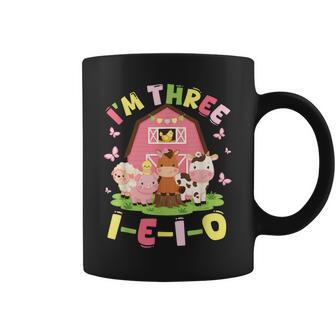 I'm Three I-E-I-O 3 Years Old Farm Animal Birthday Coffee Mug - Monsterry