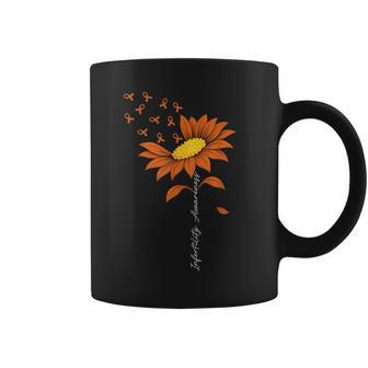 Infertility Awareness Sunflower Orange Ribbon Ivf Month Coffee Mug - Thegiftio