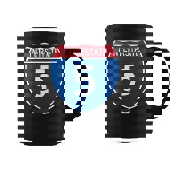 Interstate 5 Sign I-5 Highway California Oregon Washington Coffee Mug | Mazezy