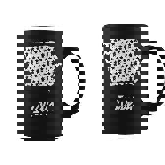 Iowa USA State Outline Stars Vintage Retro Coffee Mug | Mazezy