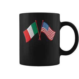 Italian American Cross Flag Coffee Mug - Thegiftio UK