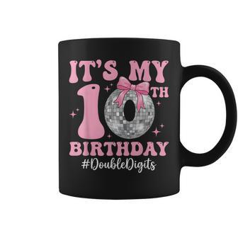 It's My 10Th Birthday Girl Double Digits Bow Disco Ball Coffee Mug - Thegiftio