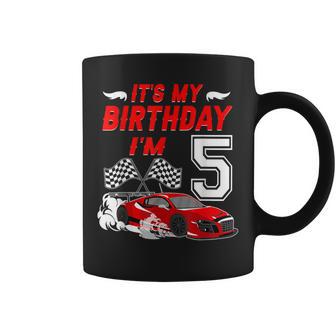 It's My 5Th Birthday Boy Race Car Racing 5 Years Old Coffee Mug - Thegiftio UK