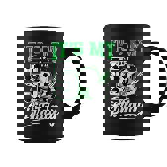 It's My 5th Birthday Boy Soccer Ball 5 Year Old Number Five Coffee Mug | Mazezy