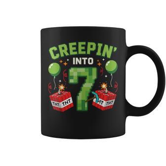 It's My 7Th Birthday Boy Gamer Creepin’ Into 7 Gamer Pixel Coffee Mug | Seseable CA