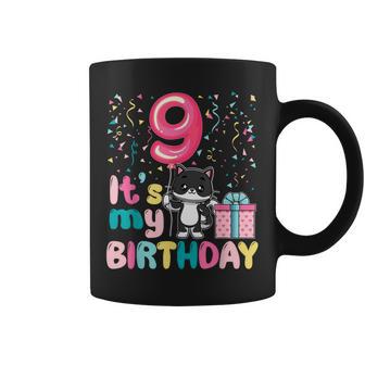 It's My 9Th Birthday Cat Lover 9 Years Old Girls Boys Coffee Mug - Thegiftio UK