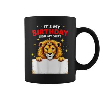 It's My Birthday Sign My Novelty Party Girls Boys Lion Coffee Mug - Thegiftio UK