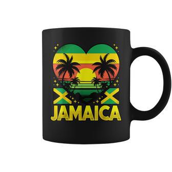 Jamaican Flag Heart Vintage Jamaica Coffee Mug | Mazezy