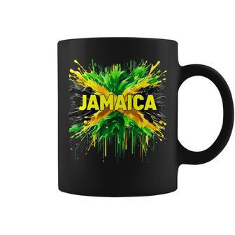 Jamaican Flag Splash Jamaica Coffee Mug | Mazezy