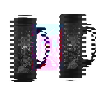 Japanese City Indie Aesthetic Glitch Art 80s 90s Vaporwave Coffee Mug | Mazezy