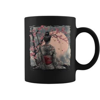 Japanese Geisha Japanese Samurai Girl Sakura Cherry Blossom Coffee Mug - Thegiftio UK