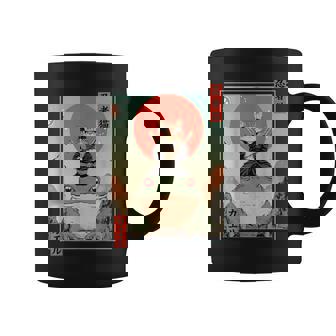 Japanese Ninja Cat And Frog Retro Anime Style Graphic Coffee Mug - Monsterry